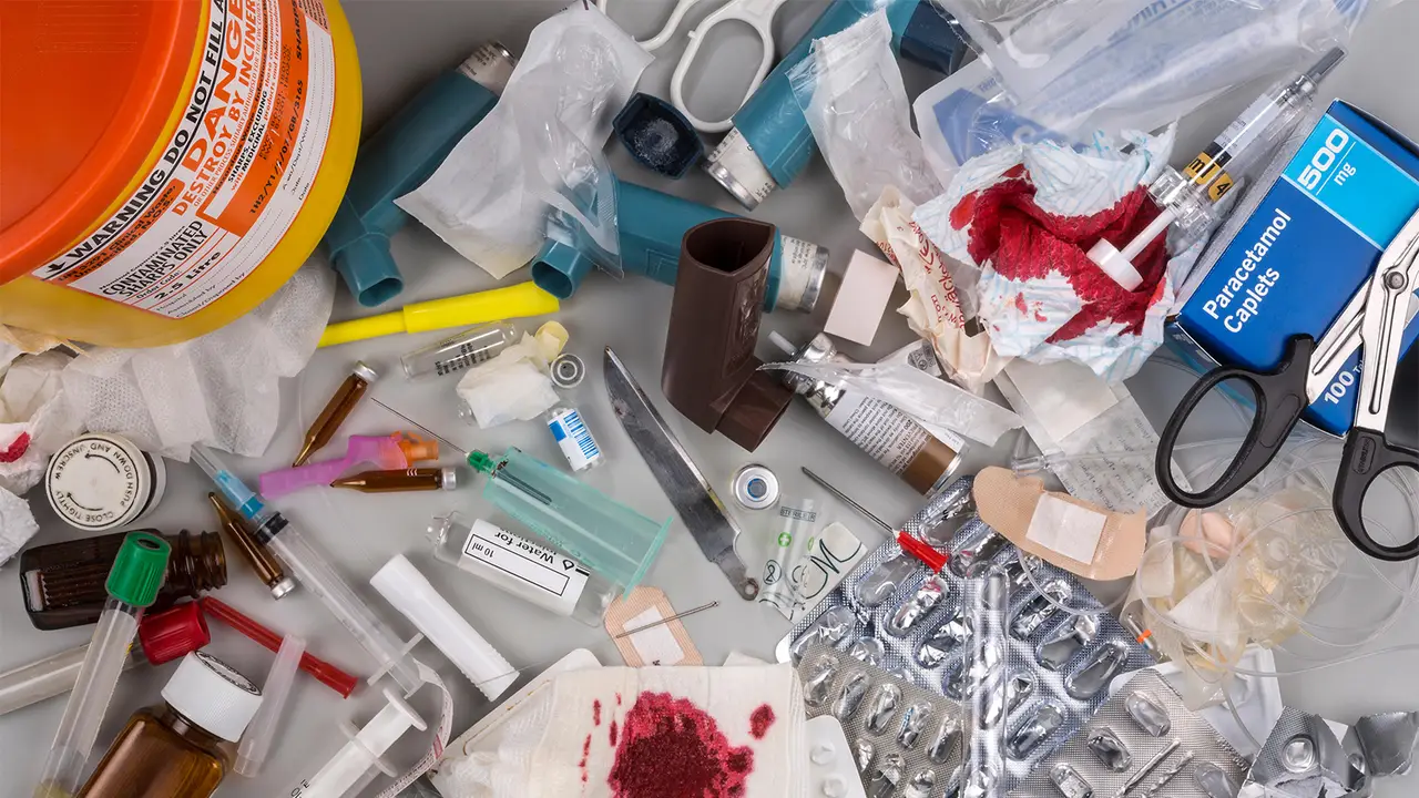 Medical waste — sharps containers and clinical waste