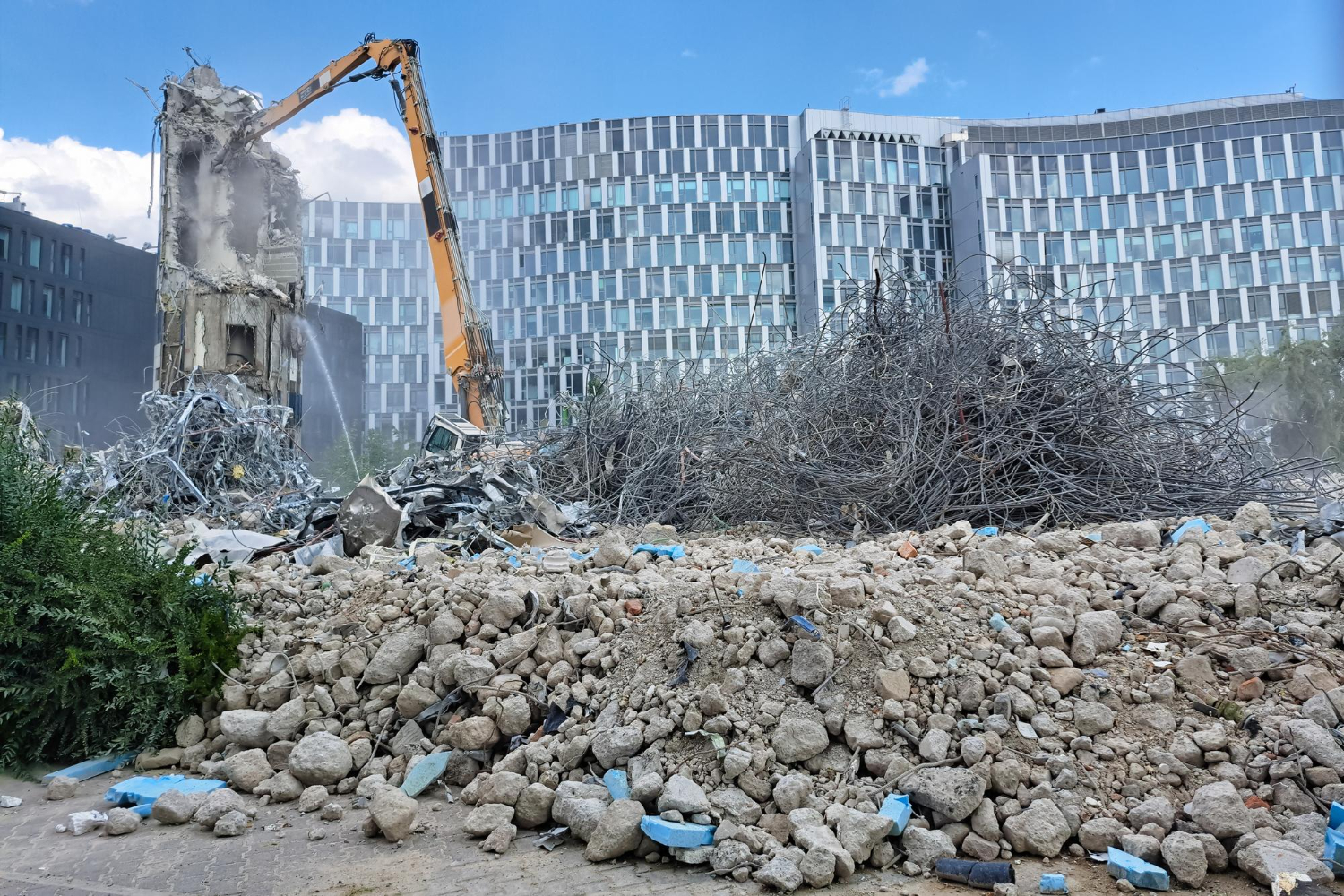 Demolition waste — concrete and structural debris